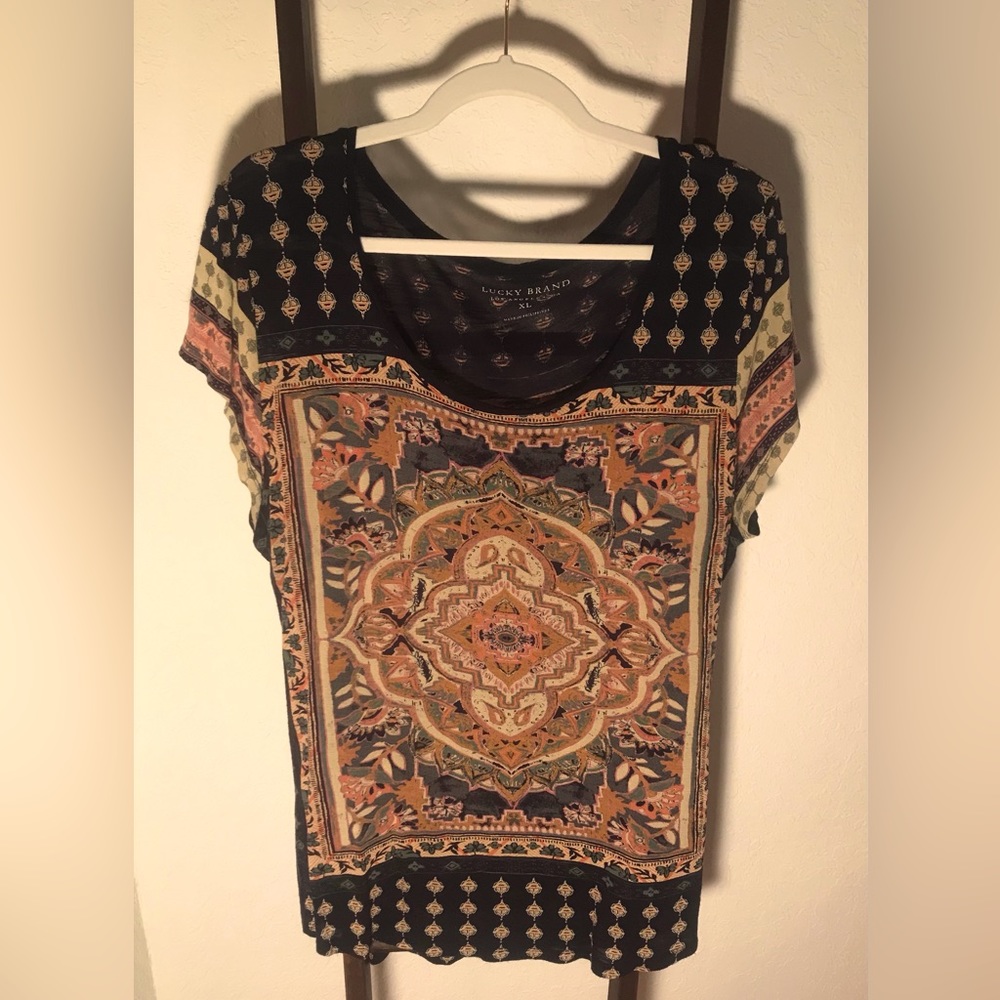 LUCKY BRAND BOHO SHORT SLEEVE